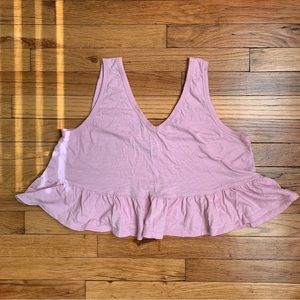 WILD FABLE size M Bubblegum Pink V-Neck Sleeveless Cropped Tank with Ruffle